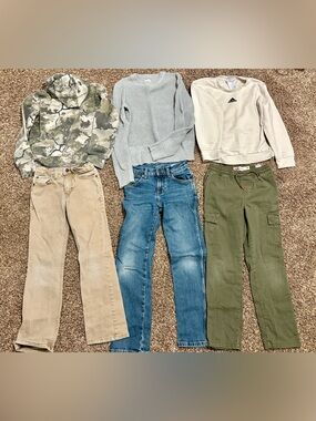 Boys Size 8/9 Name Brand Clothing Bundle Levi’s Wrangler Adidas Gap
